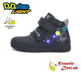 DD Step Chlapčenské blikajúce svietiace členkové topánky D. D. Step Royal Blue 068-42418, Veľkosť obuvi 26