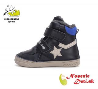 DD Step Chlapčenské zimné vyššie topánky D.D. Step Royal Blue Hviezda 040-42987B, Veľkosť obuvi 31