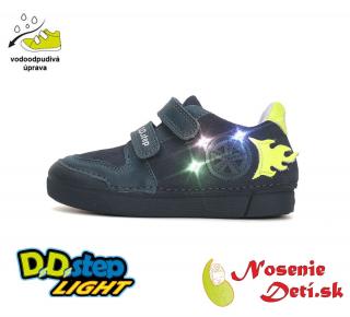 DD Step Detské blikajúce svietiace prechodné topánky D. D. Step Royal Blue Meteor 068-42389A, Veľkosť obuvi 25