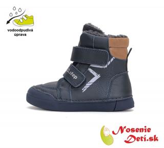 DD Step Detské chlapčenské vyššie zimné topánky D.D. Step Royal Blue W068-42921B, Veľkosť obuvi 25