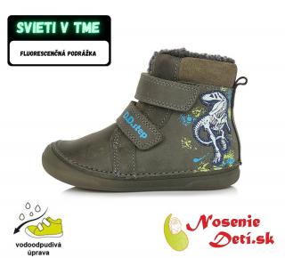 DD Step Detské chlapčenské zimné topánky DD Step Khaki Dino 078-328A, Veľkosť obuvi 27