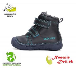 DD Step Detské chlapčenské zimné vyššie topánky D.D. Step Royal Blue 082-42385, Veľkosť obuvi 20