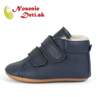 DD Step Detské zimné kožené topánky capačky Froddo Prewalkers Furry Dark Blue, Veľkosť obuvi 19