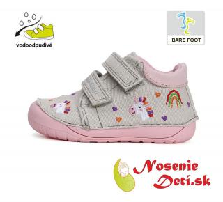 DD Step Dievčenské prechodné plátenky D.D. Step Light Grey C070-41709B, Veľkosť obuvi 20