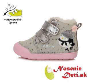 DD Step Dievčenské zimné topánky alternatíva barefoot DD Step Beige Tučniak 066-352B, Veľkosť obuvi 20