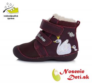 DD Step Dievčenské zimné topánky alternatíva barefoot DD Step Bordo Labuť 015-341, Veľkosť obuvi 22