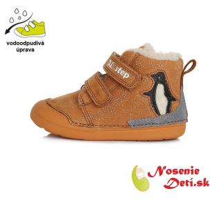 DD Step Dievčenské zimné topánky alternatíva barefoot DD Step Horčicové Tučniak 066-601A, Veľkosť obuvi 22