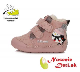 DD Step Dievčenské zimné topánky alternatíva barefoot DD Step Ružové Tučniak 066-352A, Veľkosť obuvi 21