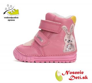 DD Step Dievčenské zimné topánky čižmy  D.D. Step Daisy Pink Zajačik W029-42392A, Veľkosť obuvi 20