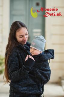 Jožánek Nosiaci sveter mikina na nosenie detí vpredu Jožánek Elsa Čierny melír, Veľkosť M