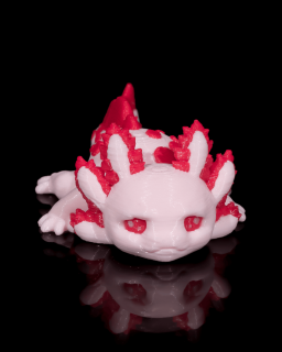 Baby  pohyblivý axolotl - Rôzne varianty Barva: Lesklá - Hliník, Velikost: L, Typ: Baby Velvet