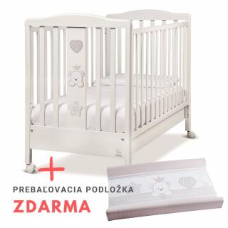 Italbaby detská postieľka so spúšťacím bokom Baby Re biela