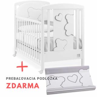 Italbaby detská postieľka so spúšťacím bokom Matisse biela