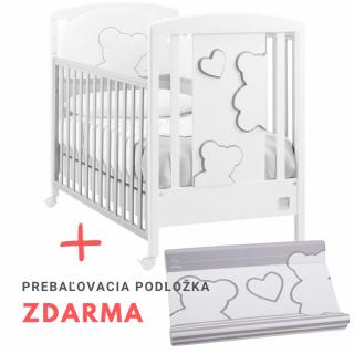 Italbaby detská postieľka so spúšťacím bokom Matisse šedá