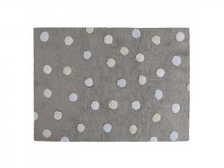 Lorena Canals prateľný koberec Tricolor Polka Dots Grey - Blue