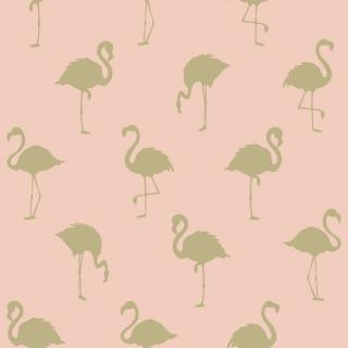 Tapeta Flamingos gold and pink