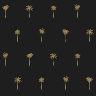 Tapeta Palm trees black and gold