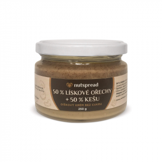 Nutspread dvoubarevné oříškové máslo lískový oříšek + kešu 1 kg