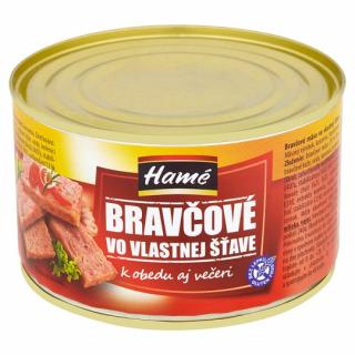 HAMÉ bravčové mäso vo vlastnej šťave 400g