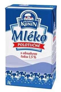 KUNIN mlieko trvanlivé polotučné 1,5% 1L