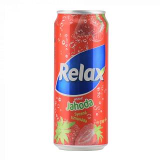 RELAX limonáda sýtená s príchuťou jahoda plech "Z" 0,33L