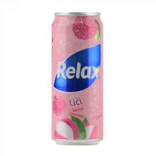 RELAX limonáda sýtená s príchuťou liči plech "Z" 0,33L