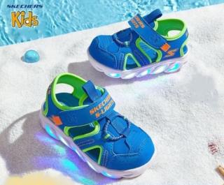 Chlapčenské blikajúce sandále modré Skechers HYPNOSPLASH