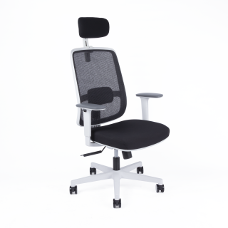 Office Pro CANTO WHITE SP ergonomická kancelárska stolička s opierkou hlavy , Farba čierna MESH sieťovina