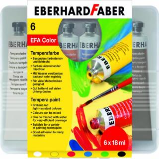 EBERHARD FABER Temperové farby v tube 6 farebné, 18 ml, EBERHARD FABER