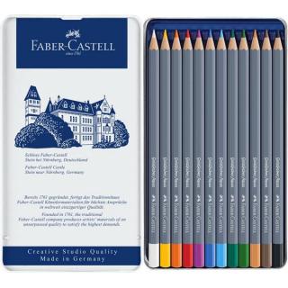 Faber-Castell Akvarelové pastelky Goldfaber Aqua set 12 farieb plech, Faber Castell