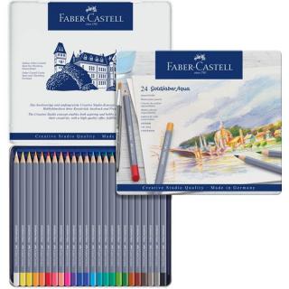 Faber-Castell Akvarelové pastelky Goldfaber Aqua set 24 farieb plech, Faber Castell