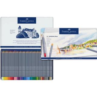 Faber-Castell Akvarelové pastelky Goldfaber Aqua set 36 farieb plech, Faber Castell