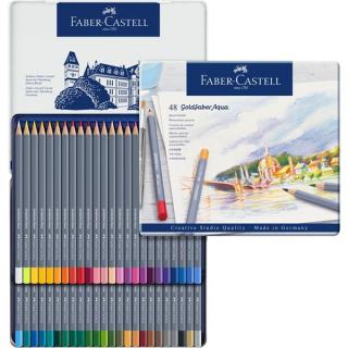 Faber-Castell Akvarelové pastelky Goldfaber Aqua set 48 farieb plech, Faber Castell