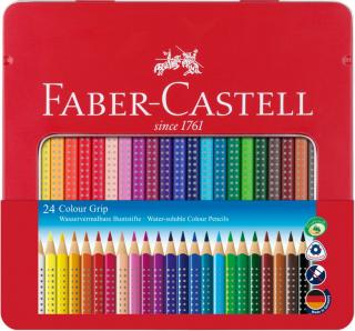 Faber-Castell Pastelky akvarelové Colour Grip set 24 farebné v plechu, Faber Castell