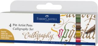 Faber-Castell PITT kaligrafické perá 4 farby set 1, Faber Castell