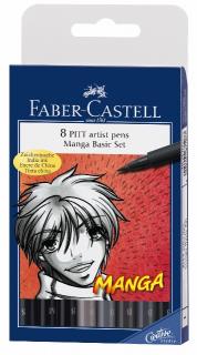 Faber-Castell PITT umelecké perá Manga set, 8 ks, Faber Castell