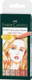 Faber-Castell Umelecké perá PITT set 6 Skin, Faber Castell