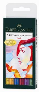 Faber-Castell Umelecké perá PITT set Basic 6, Faber Castell