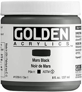 GOLDEN čierna 946ml Heavy Body Acrylics, Golden