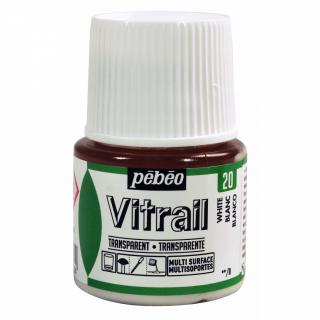 Pébeo biela farba na sklo, Vitrail 45 ml, Pebeo