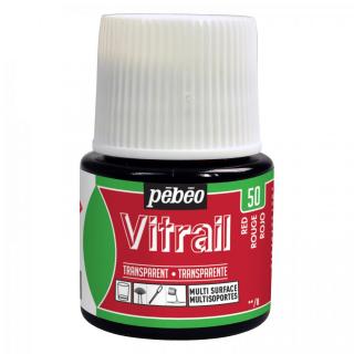 Pébeo červená farba na sklo, Vitrail 45 ml, Pebeo