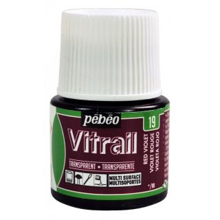 Pébeo červeno fialová farba na sklo, Vitrail 45 ml, Pebeo