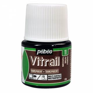 Pébeo hnedá farba na sklo, Vitrail 45 ml, Pebeo