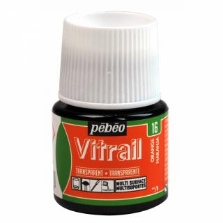 Pébeo oranžová farba na sklo, Vitrail 45 ml, Pebeo