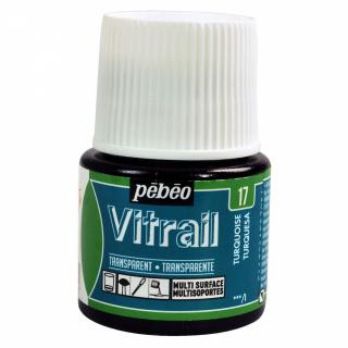 Pébeo tyrkysová farba na sklo, Vitrail 45 ml, Pebeo