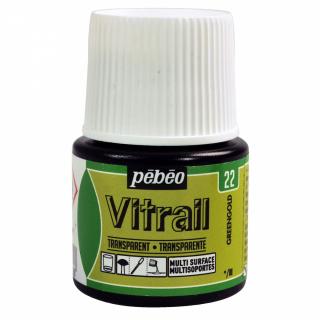 Pébeo zeleno zlatá farba na sklo, Vitrail 45 ml, Pebeo