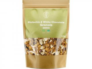 BrainMax Pure Pistachio & White Chocolate Granola, pistácie a biela čokoláda, BIO, 400 g