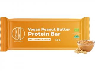 BrainMax Pure Vegan Peanut Butter Protein Bar, Veganská proteínová tyčinka, Arašidové maslo, BIO, 60 g