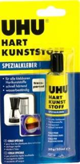 UHU HART KUNSTSTOFF 33ML/30G - LEPIDLO NA TVRDÉ PLASTY