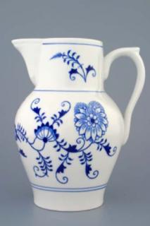 Cibulák džbán vysoký 1,50 l, originální cibulákový porcelán Dubí, cibulový vzor,